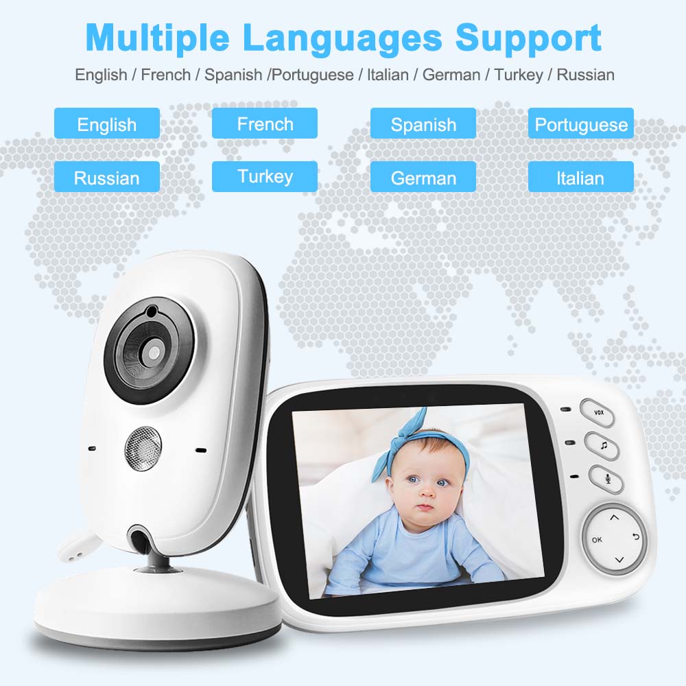 Video Baby Monitor 2.4G Two Way Audio Night Vision Video Surveillance - GuGuTon