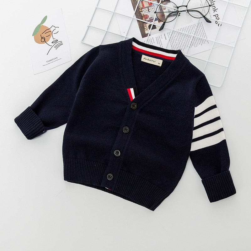 Striped Knitting Cardigan Pullover Sweater Outfit Clothing Tops