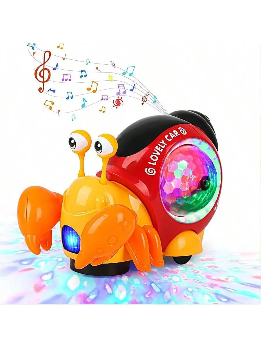 Luminous Snail Toy,Baby Electric Snail Toy, Musical Crawling Toys