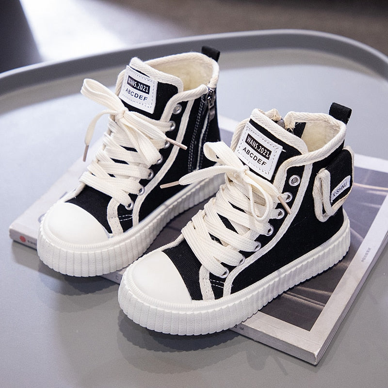 Boys Side Zipper Cute Fashion Children Casual Shoes Platform Simple