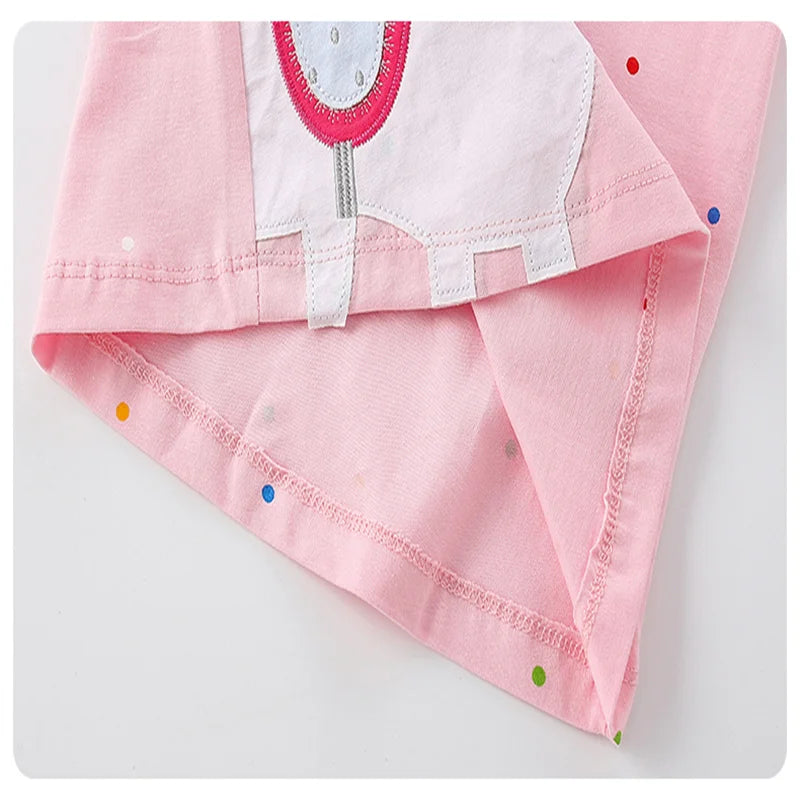 Leire Hot Selling Mouse Embroidery Cotton Summer Girls Children's