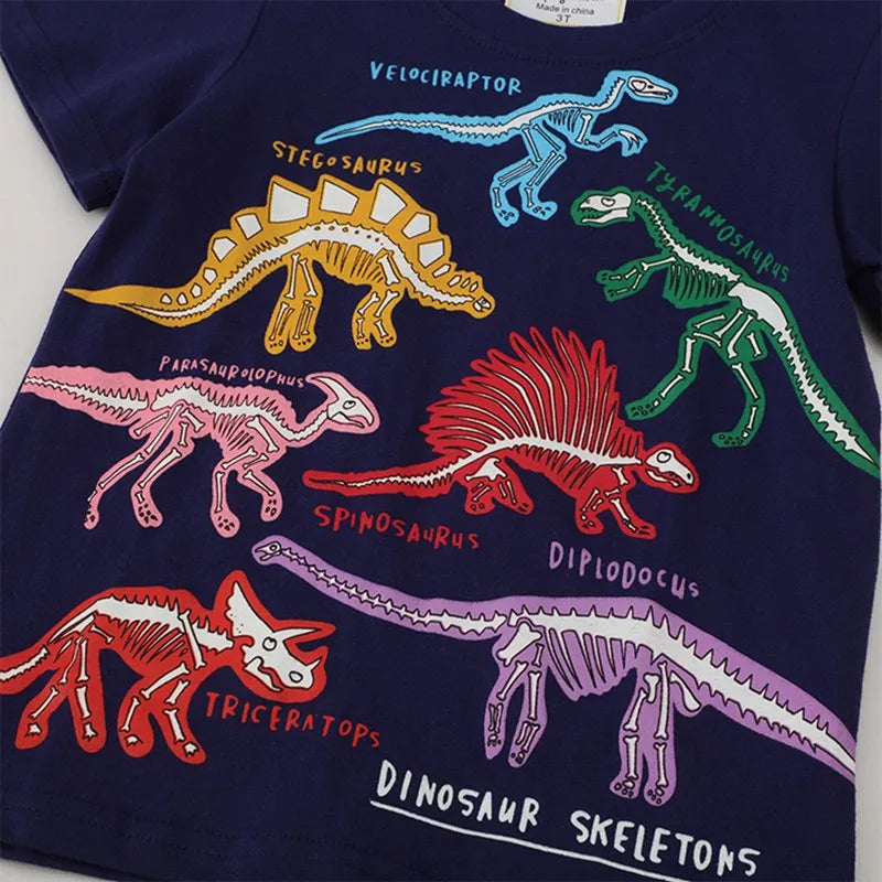 Fernando Dinosaurs Short Sleeve Pullover Tops