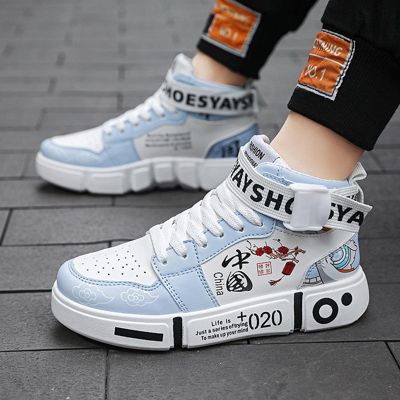 Autumn Children Brand Shoes Boys High Top Leather Kids