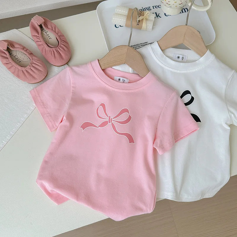 Vega Bow Children's Yankee Tops Baby Casual Korean Version