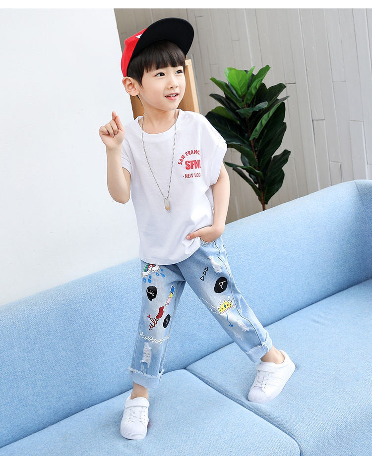 New Funny Head Medium Big Children's Casual Children's Clothing Pants