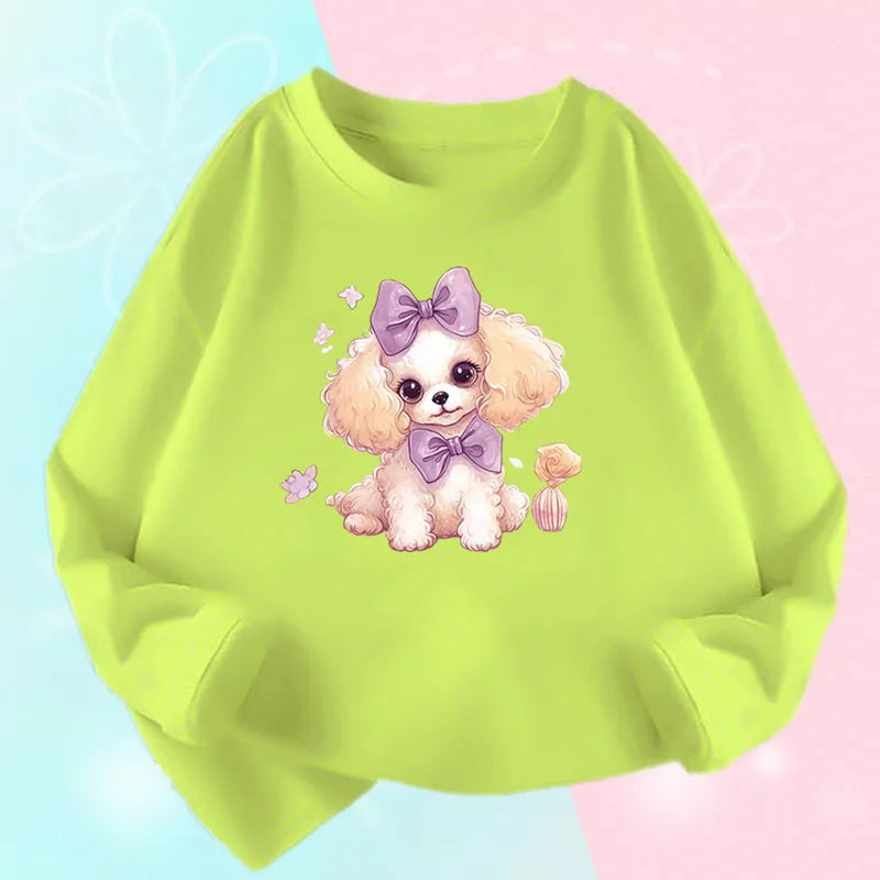 Claudia Puppy Print Kids Cartoon Animal Harajuku O Neck