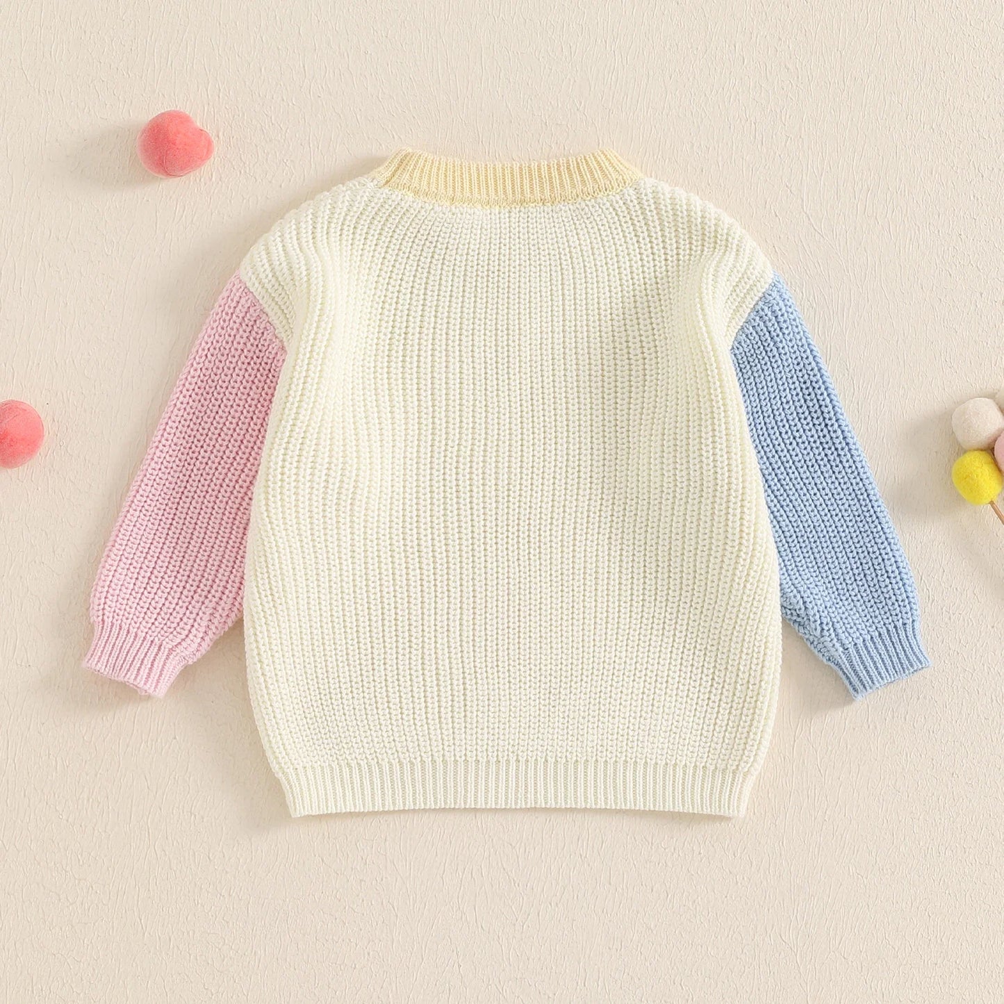 Damian Long Sleeve Contrast Color Sweater