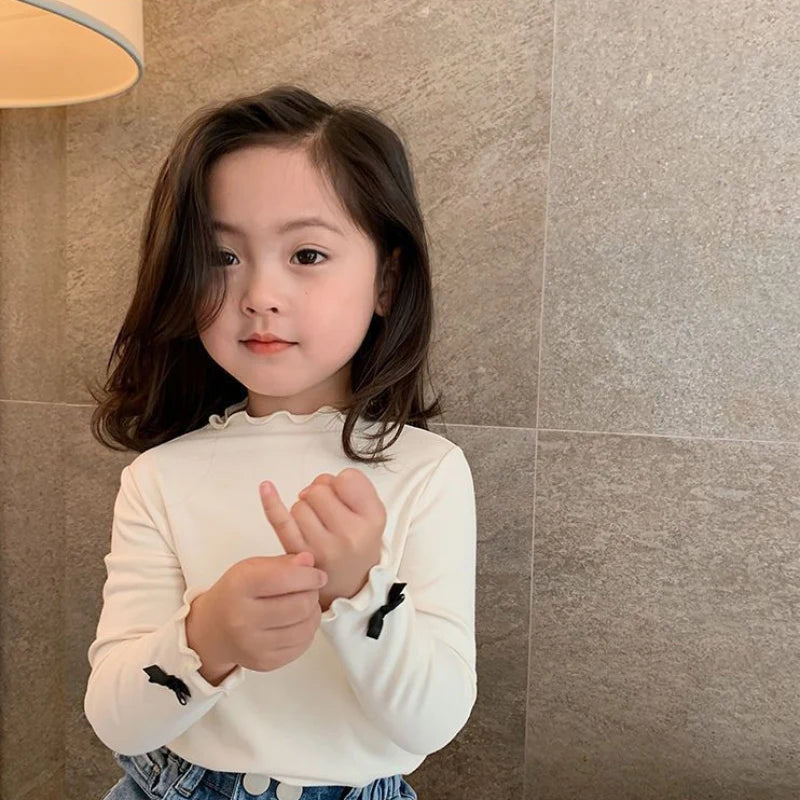 Amelia Autumn Children Girls Undershirt Turtleneck Warm Bottoming
