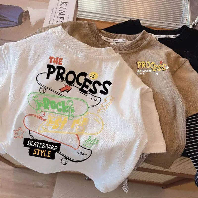 Yael Long Sleeve Children Cartoon Print Tees