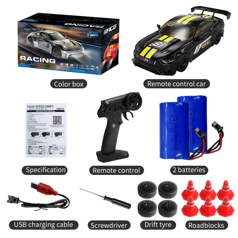 KF28 1:16 4WD RC Rally Car 2.4G High Speed Remote Control Racing Car with Full Proportional Throttle & Steering — Great Gift for