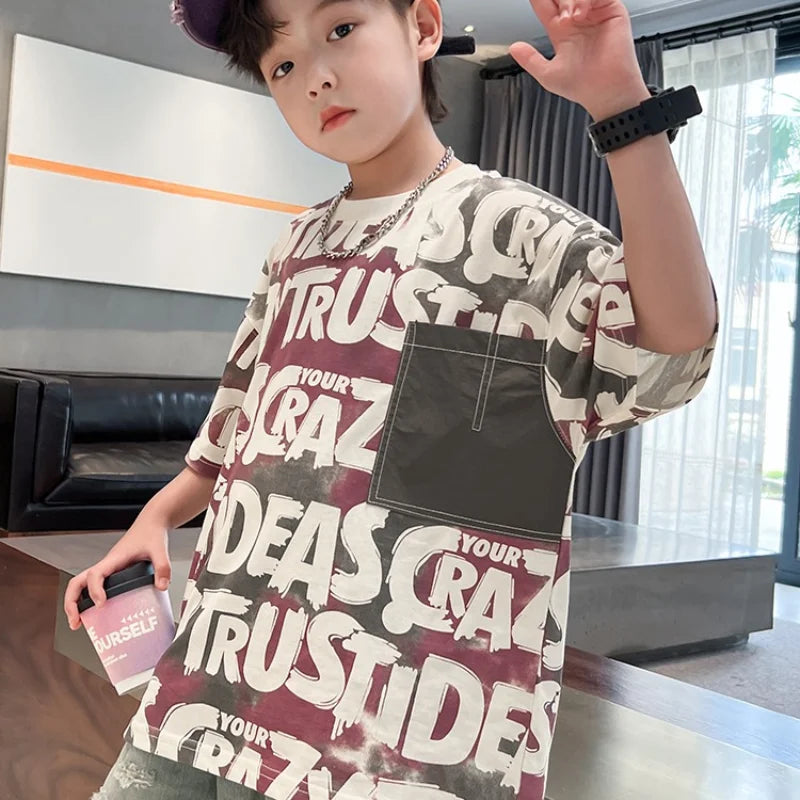 Tailer Summer Boys Cotton Children Tees