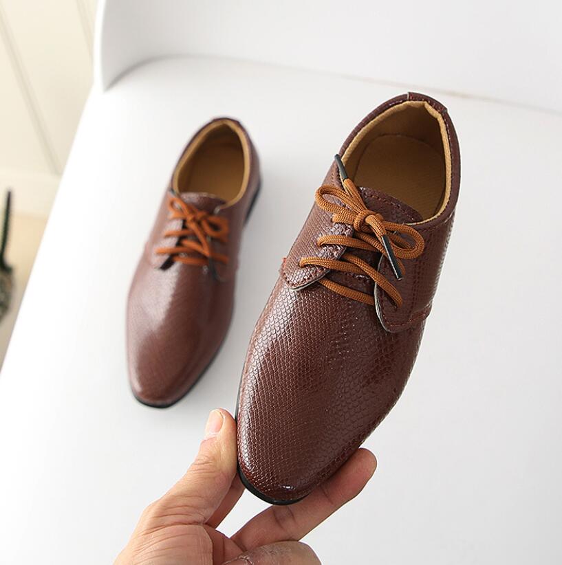 Genuine Leather Wedding Shoes for Boys Brand Children