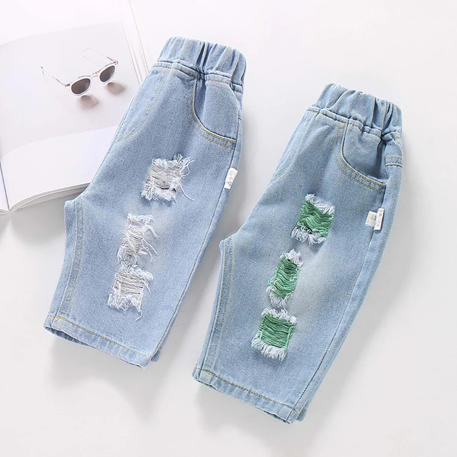 Martín Hole Jeans Kids Boy Summer Kid Denim Casual Style