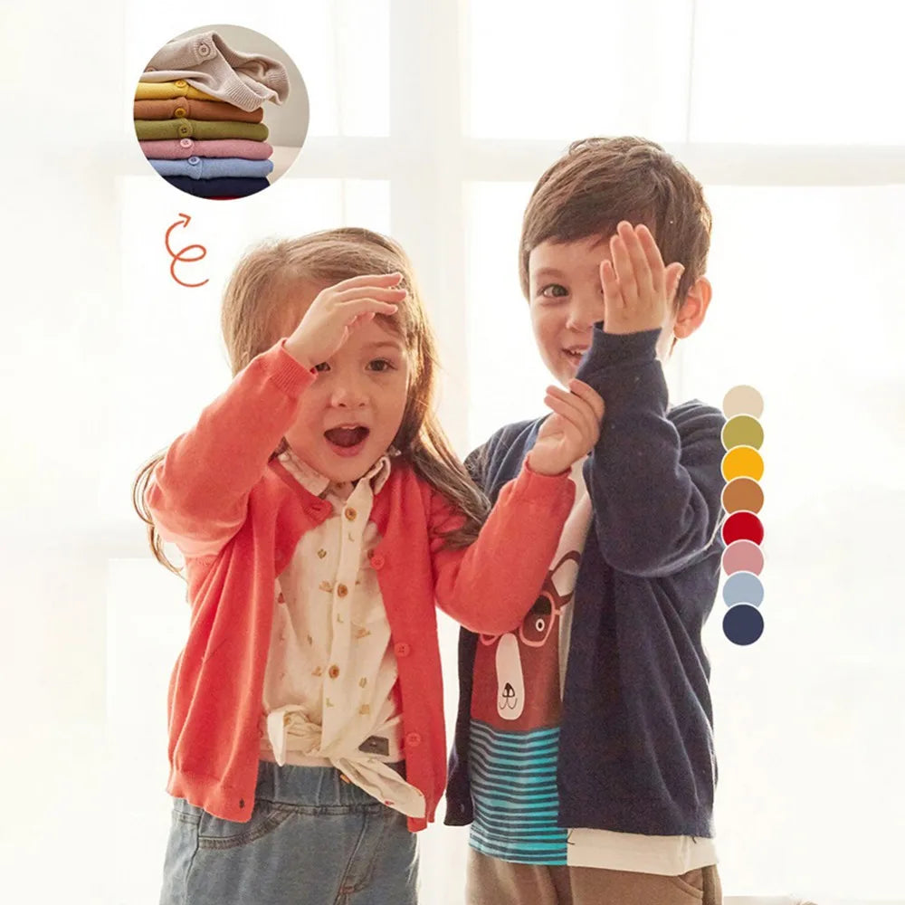 Alba Cardigan Sweaters Long Sleeve Kids Button Cotton School