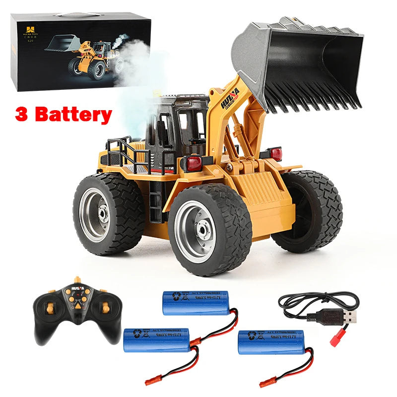 Huina 1520 1:18 RC Tractor Shovel Toy Rc Forklift Truck Engineering Car Toy Toys for Children Boy Toys Bulldozer Tractor Model