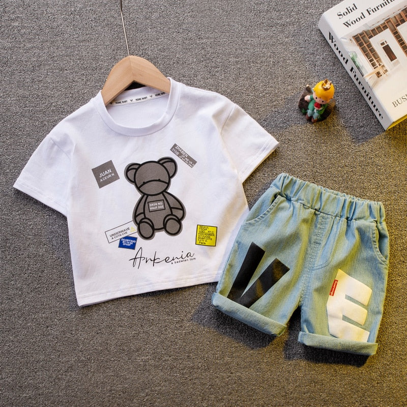 George Boys Short Sleeve Fashion Cotton Clothing Sets - GuGuTon