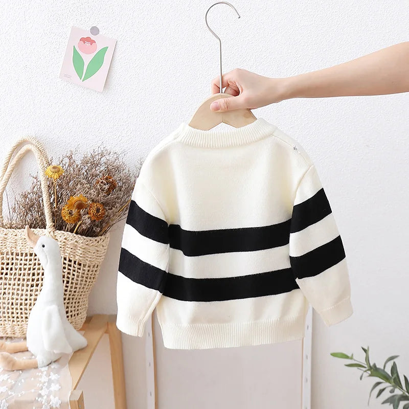 Fonsi Dinosaur Knitwear Stripe Sweater