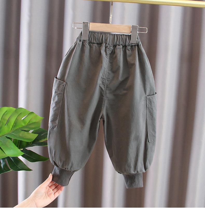 New Loose England Style Spliced Pocket Cotton Harem Wide Leg Trousers