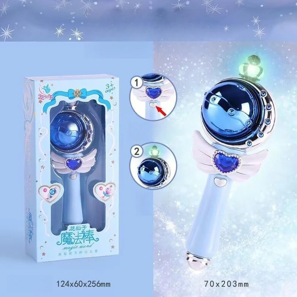 Fairy Magic Wand Glowing Musical Sound Effects Toys Cutie Moon Rod Wand Figure Toys Queen Transformation Wand Stick Girls Gifts