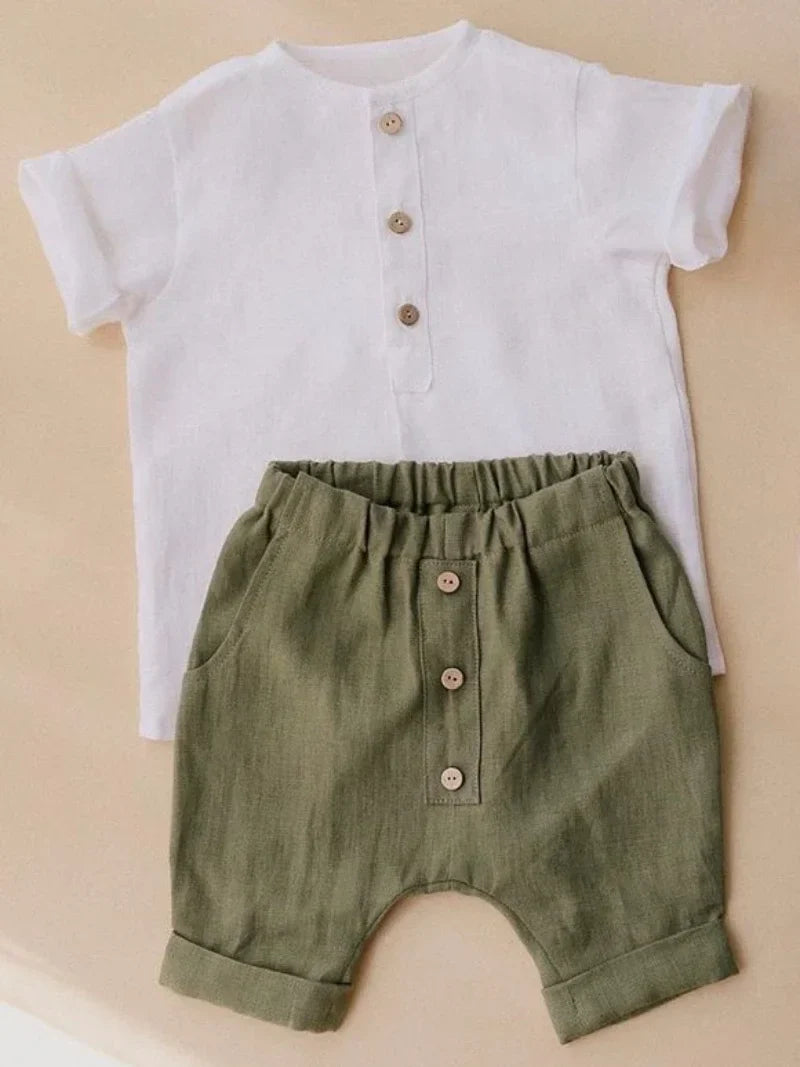 Ashton Boys Linen Shorts Outfit