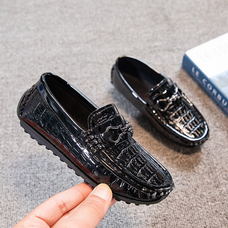 Boys Versatile Wedding Shows Kids Fashion Solid slip Children Moccasin Shoes - GuGuTon