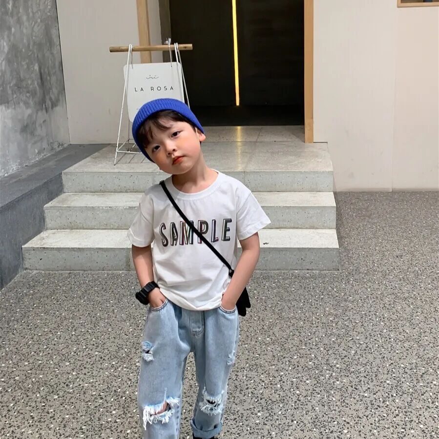 Omar 2023 New Fashion Baby Loose Kids Trousers