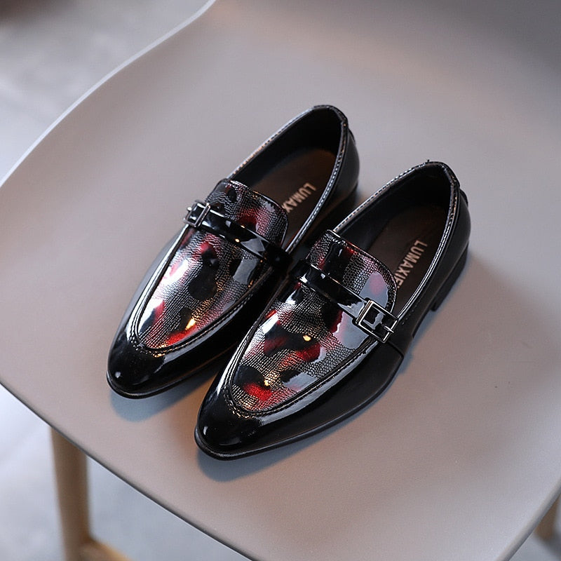 Boys Leather Glossy Britain Style Shoes for Party Wedding - GuGuTon