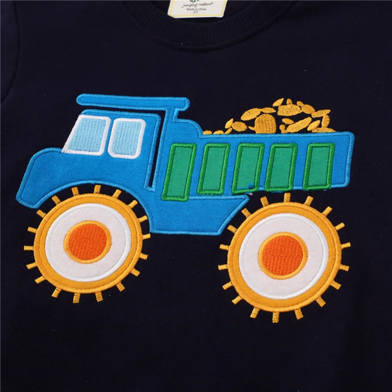 Joel Cartoon Cars Embroidery Boys Sweater