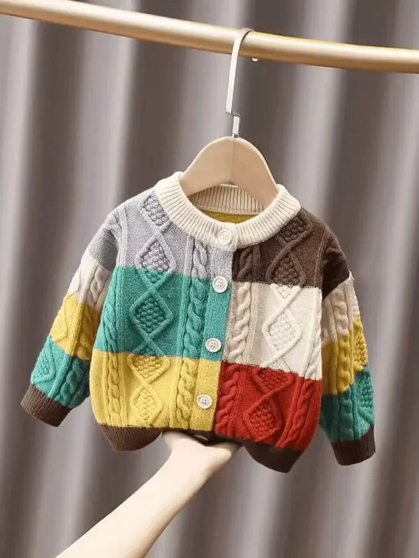 Sebastian Button Solid Long Sleeve Knit Sweater