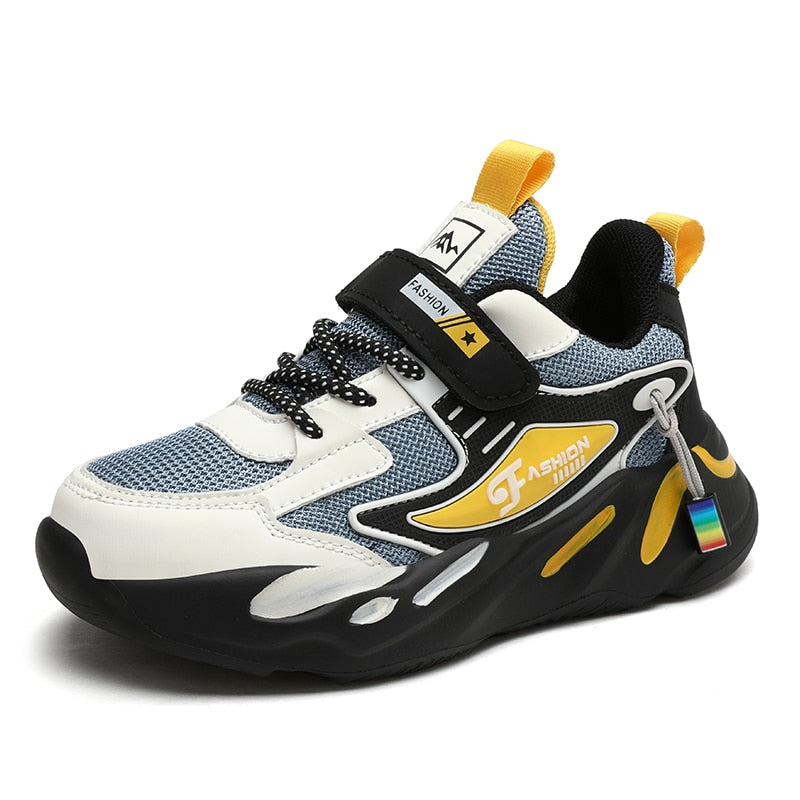 Boys Mesh Breathable Running Sports Kids Flat Casual Shoes Big Size 39 40 - GuGuTon