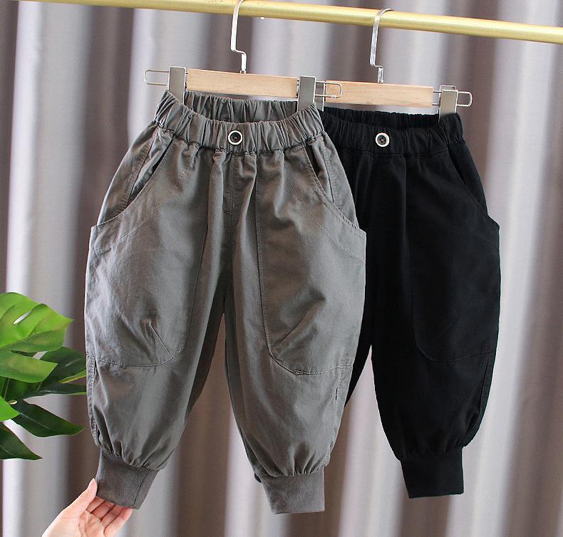 New Loose England Style Spliced Pocket Cotton Harem Wide Leg Trousers