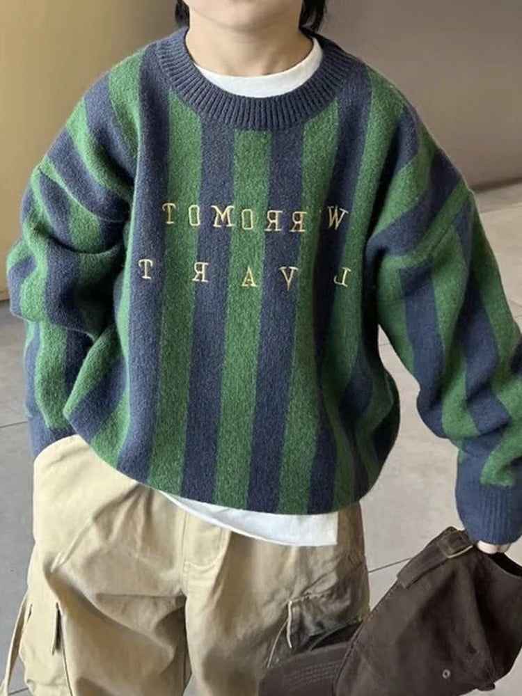 Sandro Stripe Fashion Knitted Sweater