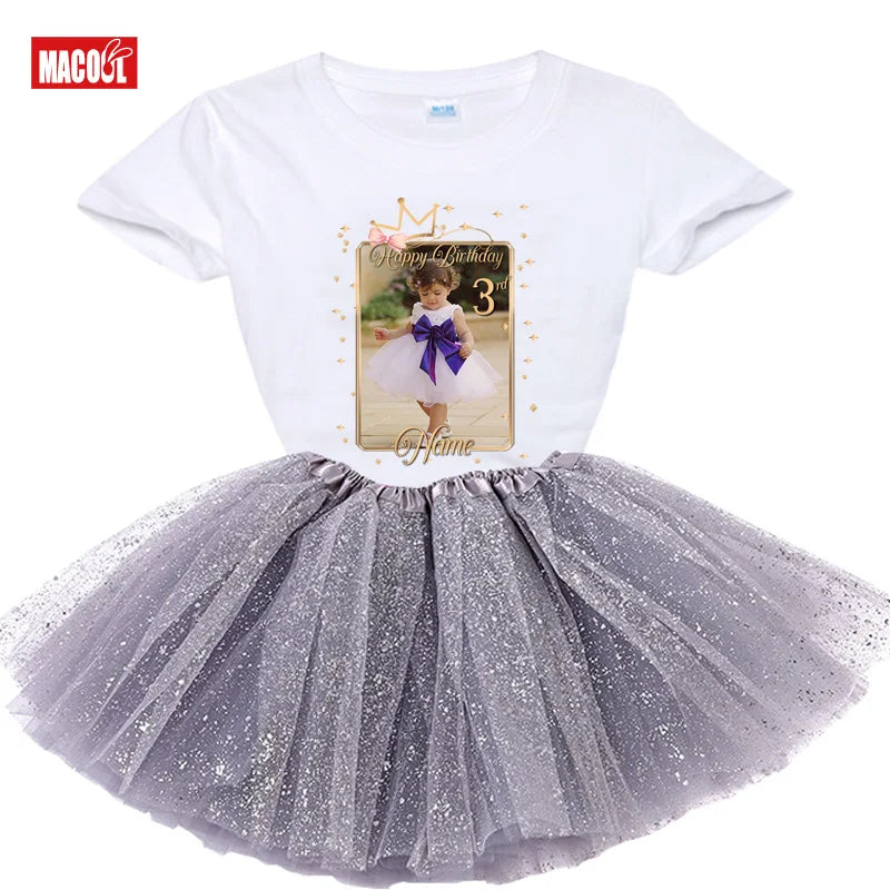 Kim Girls Birthday Princess Tutu Outfit Set