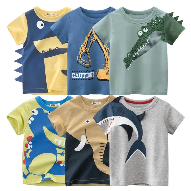 Bryant Cartoon Boy Animal Printing Tops Tees