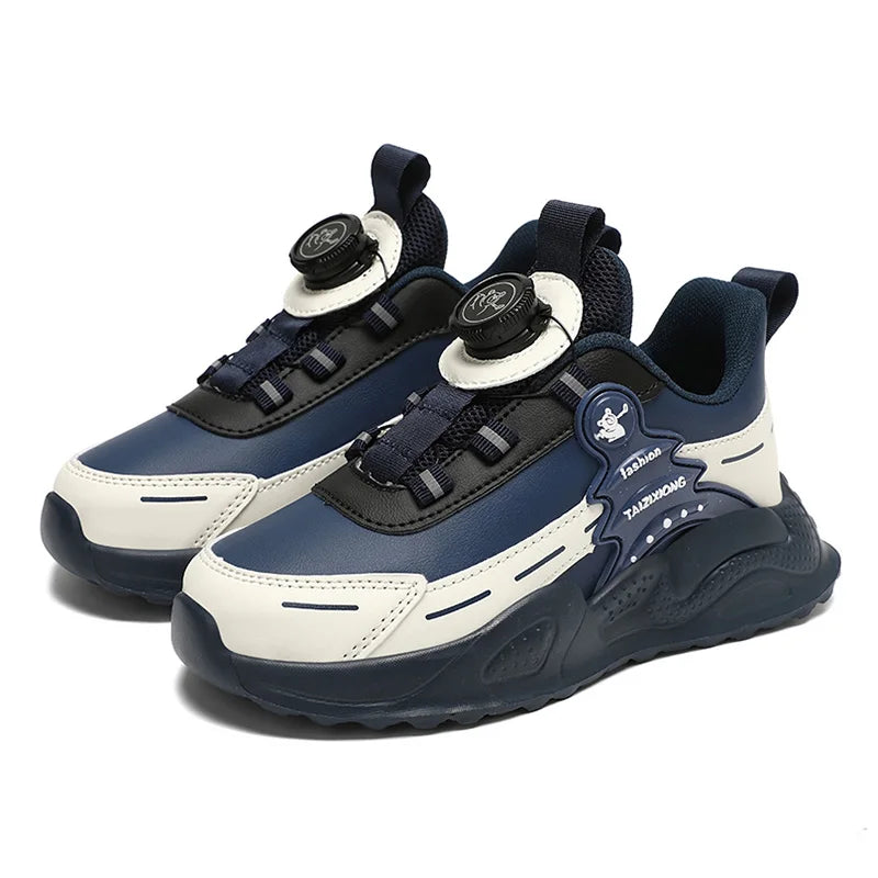 Autumn Winter Kids Anti-Skid Leather Sneakers