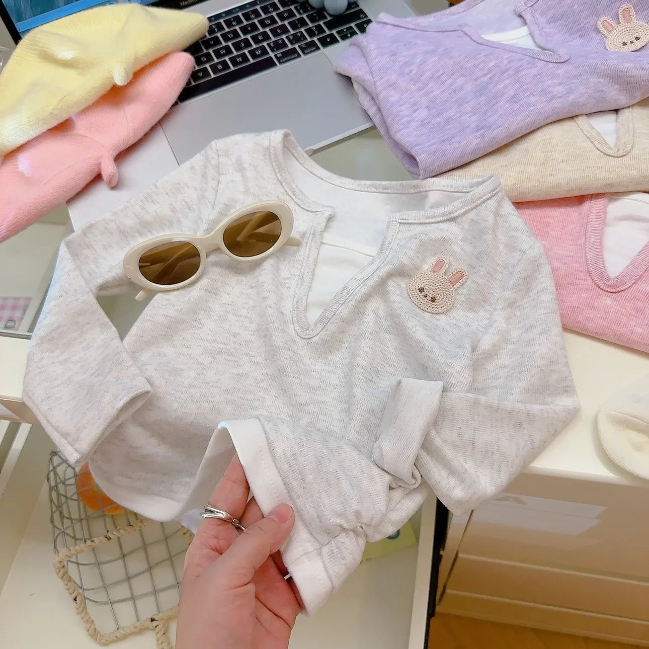 Teddy Casual Faux Two-piece Top