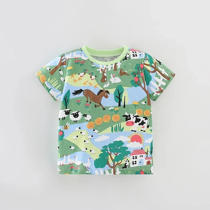 Walter Cartoon Animals Print Tees