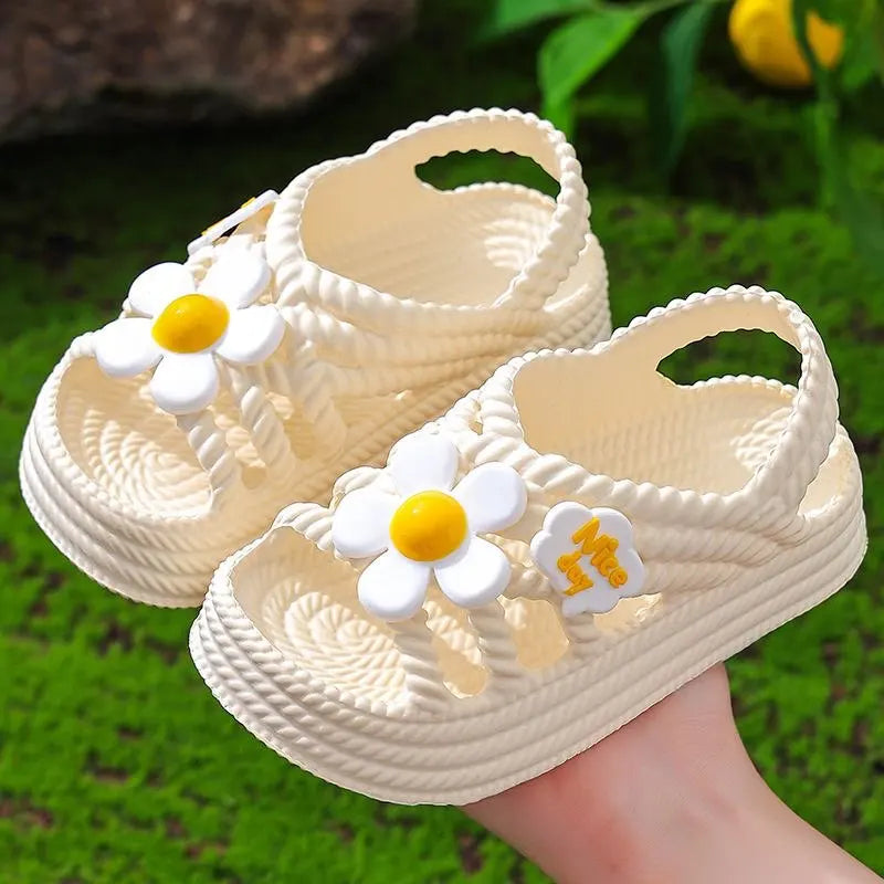 Summer Girls Sandals Cute Flowers Baby Girl Shoes Children Girls Beach Sandals
