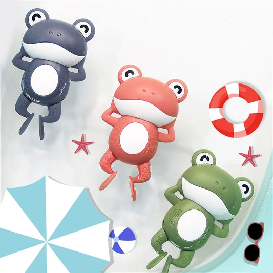 1PCS New Cute Baby Bath Toys For Children Swimming Cute Frogs Clockwork