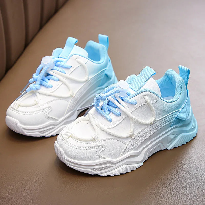 Girls Gradient Design Shoes Children Platform Sneakers Casual 4-12 Years Autumn Kids Chunky Running Sports Tennis Shoes for Girl