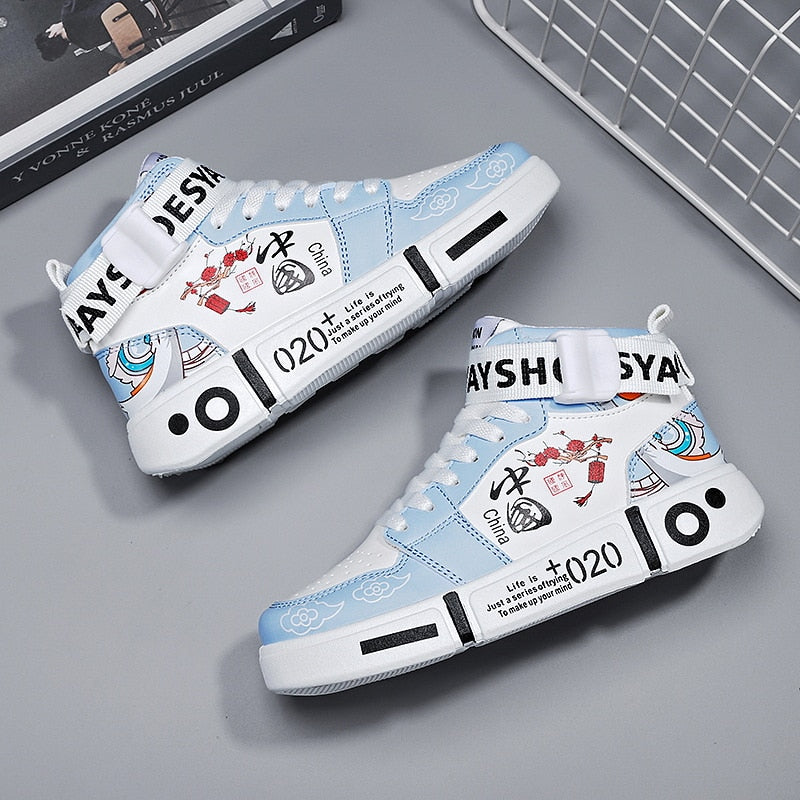 Autumn Children Brand Shoes Boys High Top Leather Kids