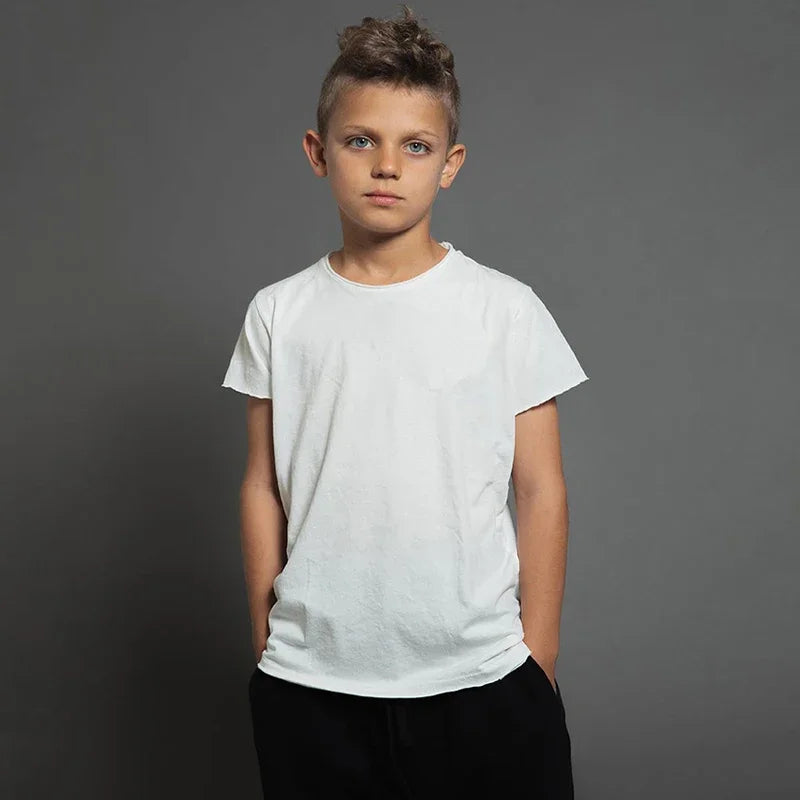 Sandy Cotton Boys Short Sleeve Tops Tees