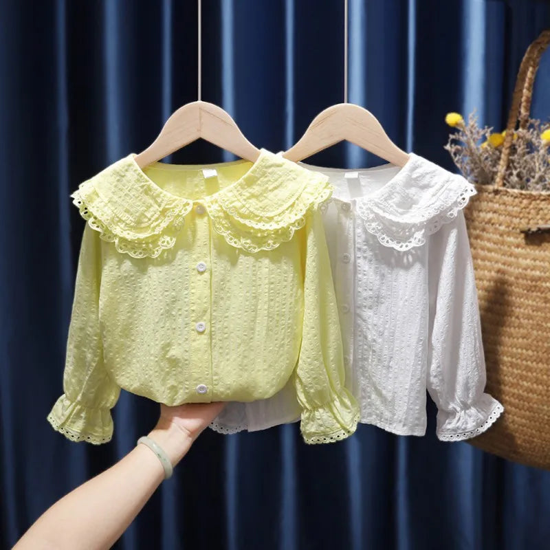 Gabriela Sleeve Lace Collar Autumn Korean Style Whit