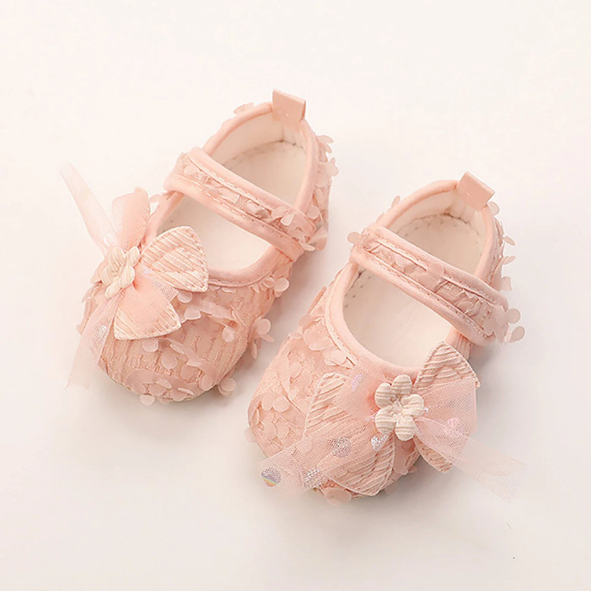 Princess Baby Shoes Petal-Pattern First Walking Shoe Spring Summer Soft-soled Cloth Shoes 0-2Year Kids Girl Non-Slip Indoor Sock