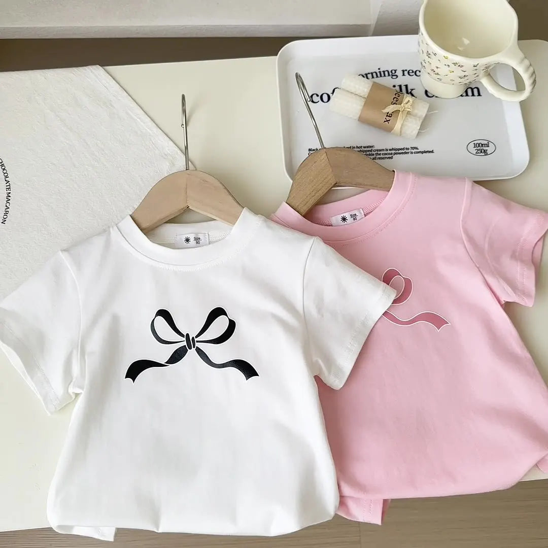Vega Bow Children's Yankee Tops Baby Casual Korean Version
