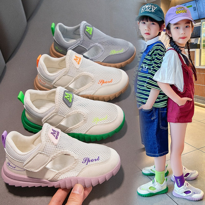 Kids Boys Lightweight Mesh Breathable Sneakers