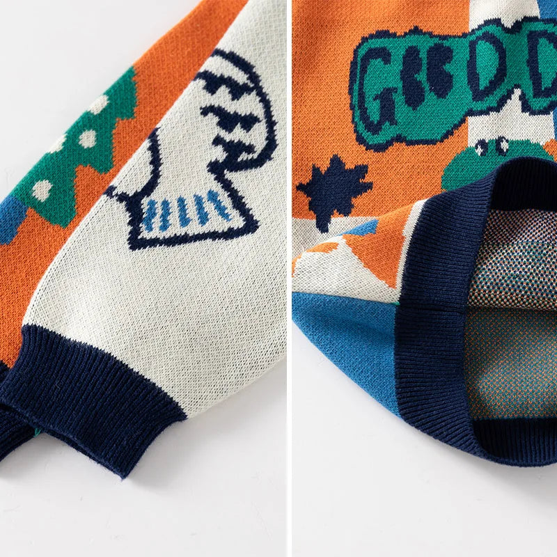 Liam Cute Cartoon Dinosaur Toddler Boys Knitted Sweater
