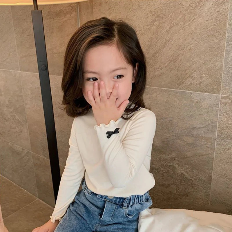 Amelia Autumn Children Girls Undershirt Turtleneck Warm Bottoming