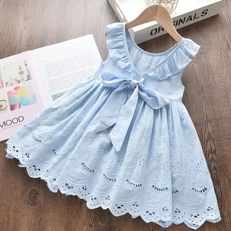 Baby Girls' Elegant Dresses 2024 New Summer Kids Party Costumes Girl Floral Princess