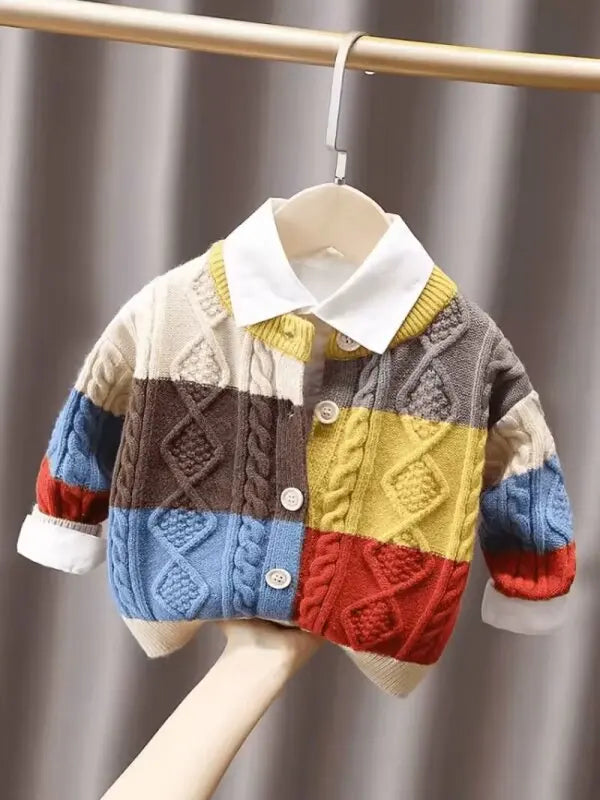 Sebastian Button Solid Long Sleeve Knit Sweater